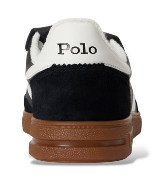 Polo Ralph Lauren Bedford Slipper aus Leder und schwarzem Wildleder