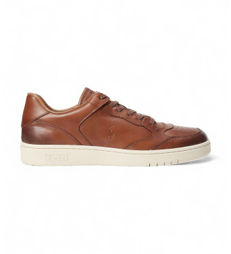 Polo Ralph Lauren Classic brown leather trainers