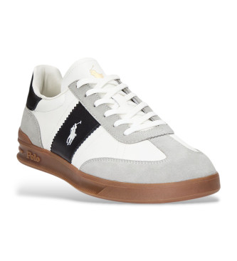 Polo Ralph Lauren Chaussures en cuir Heritage Area blanc, gris