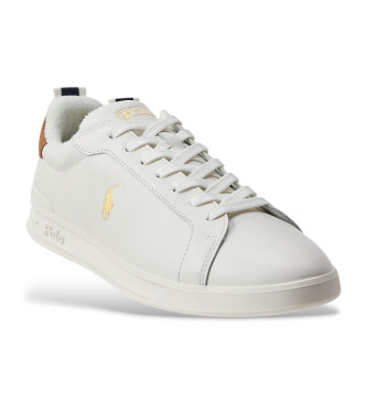 Polo Ralph Lauren HRT CRT chaussures en cuir blanc