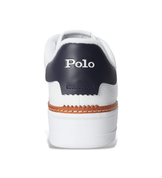 Polo Ralph Lauren Bele usnjene superge z logotipom