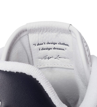 Polo Ralph Lauren Bele usnjene superge z logotipom
