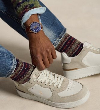 Polo Ralph Lauren Masters Court beige suede and leather trainers