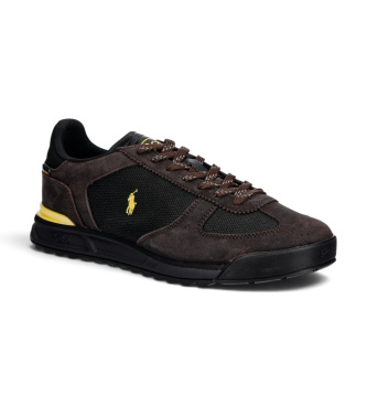 Polo Ralph Lauren Baskets Varick à empiècements en daim marron et noir