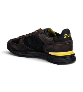 Polo Ralph Lauren Baskets Varick à empiècements en daim marron et noir