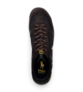 Polo Ralph Lauren Baskets Varick à empiècements en daim marron et noir