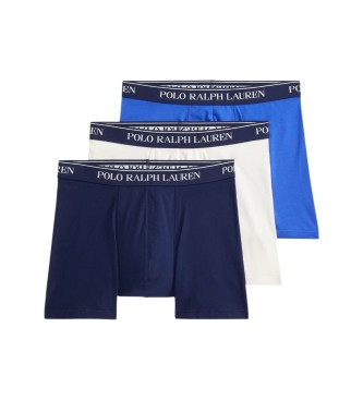 Polo Ralph Lauren Set of 3 navy, white, blue stretch cotton boxers