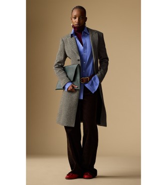 Polo Ralph Lauren Manteau en mélange de laine à chevrons gris