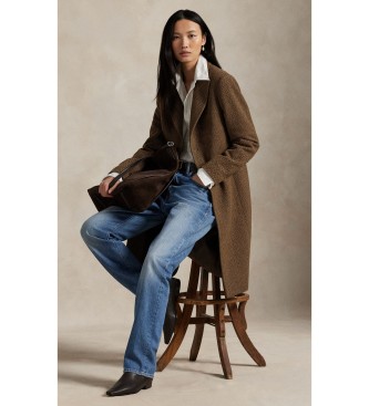 Polo Ralph Lauren Manteau en mélange de laine à chevrons marron