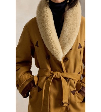 Polo Ralph Lauren Manteau ranchero en toile et mouton marron