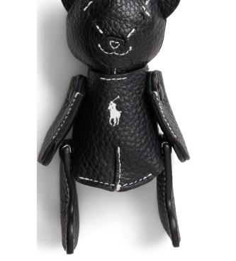 Polo Ralph Lauren Adorno Polo Bear de piel para bolso negro