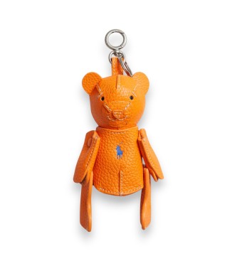 Polo Ralph Lauren Ornement Polo Bear en cuir pour sac orange