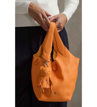 Polo Ralph Lauren Ornement Polo Bear en cuir pour sac orange
