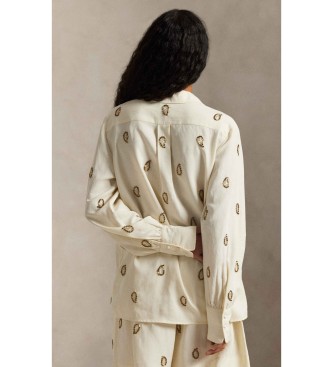 Polo Ralph Lauren Top avec motif cachemire perlé beige