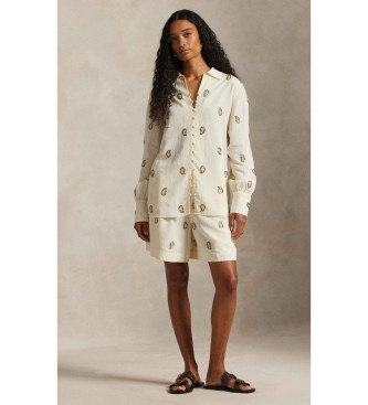 Polo Ralph Lauren Top avec motif cachemire perlé beige