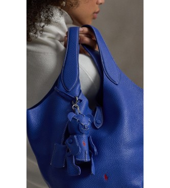 Polo Ralph Lauren Adorno Polo Bear de piel para bolso azul