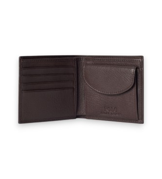 Polo Ralph Lauren Denarnica iz rjavega zrnatega usnja