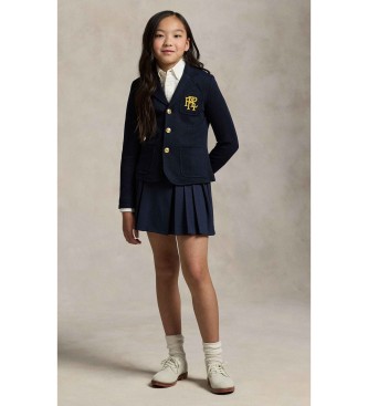Polo Ralph Lauren Blazer in maglia doppia con logo blu navy