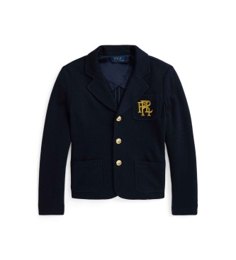 Polo Ralph Lauren Blazer in maglia doppia con logo blu navy