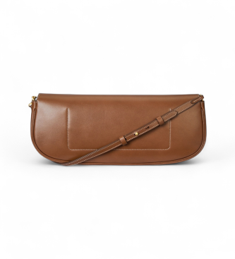 Polo Ralph Lauren Pochette Bellport in pelle con patta marrone