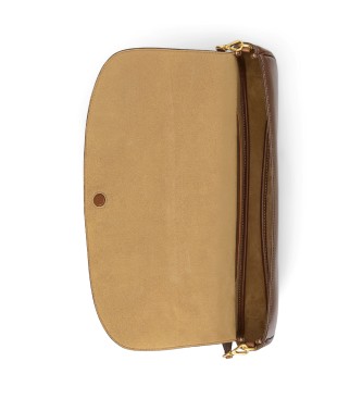 Polo Ralph Lauren Pochette Bellport in pelle con patta marrone