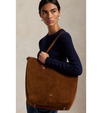 Polo Ralph Lauren Bolsa tote Bellport de camurça marrom