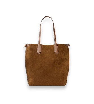 Polo Ralph Lauren Bolsa tote Bellport de camurça marrom
