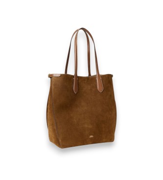 Polo Ralph Lauren Bolsa tote Bellport de camurça marrom