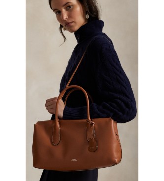 Polo Ralph Lauren Borsa satchel Bellport in pelle marrone