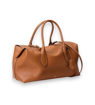 Polo Ralph Lauren Borsa satchel Bellport in pelle marrone