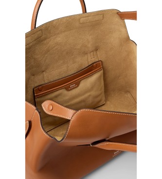Polo Ralph Lauren Borsa satchel Bellport in pelle marrone
