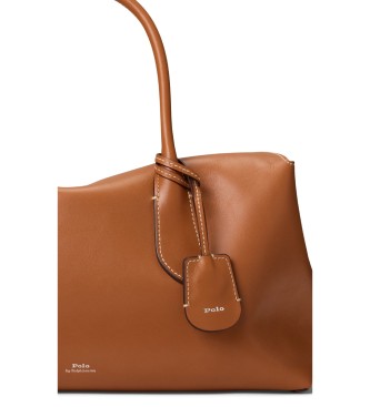 Polo Ralph Lauren Borsa satchel Bellport in pelle marrone