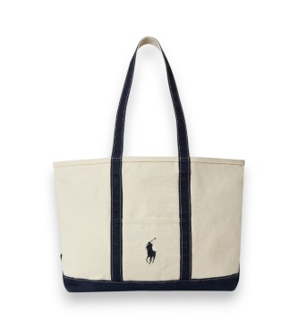 Polo Ralph Lauren Sac fourre-tout en toile beige Big Pony