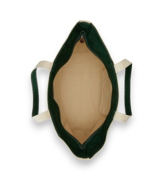 Polo Ralph Lauren Platnena torba z velikim ponyjem bež, zelena