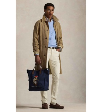 Polo Ralph Lauren Borsa tote in tela con orso Polo blu navy