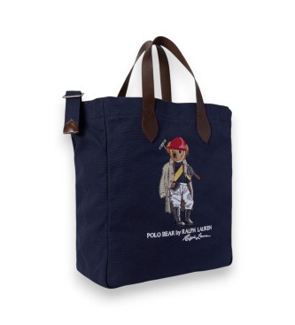 Polo Ralph Lauren Borsa tote in tela con orso Polo blu navy