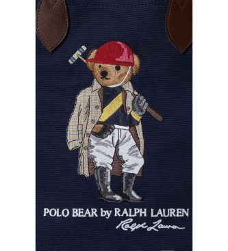 Polo Ralph Lauren Borsa tote in tela con orso Polo blu navy