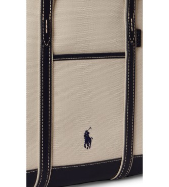 Polo Ralph Lauren Beige cotton canvas shopper tote bag