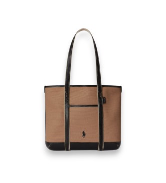 Polo Ralph Lauren Brown cotton canvas shopper tote bag