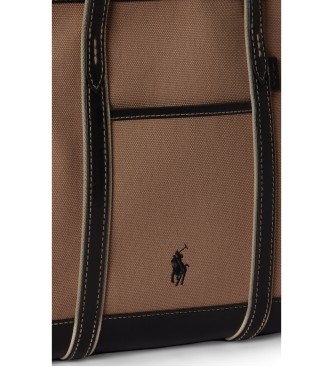 Polo Ralph Lauren Brown cotton canvas shopper tote bag