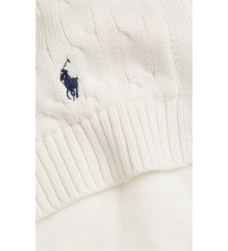 Polo Ralph Lauren Hvidt bomuldshalstørklæde i snoningsstrikning