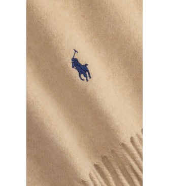 Polo Ralph Lauren Beige wool scarf with fringes