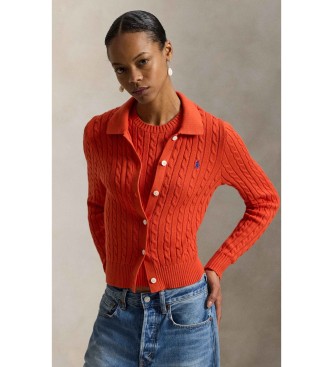 Polo Ralph Lauren Rote Strickjacke mit Passform