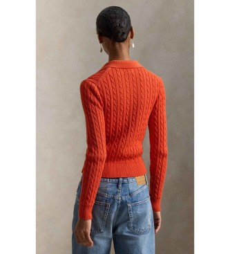 Polo Ralph Lauren Rote Strickjacke mit Passform