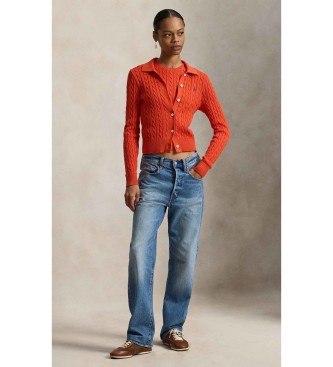 Polo Ralph Lauren Rote Strickjacke mit Passform