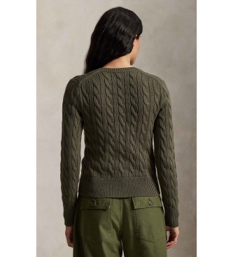 Polo Ralph Lauren Cardigan en coton à torsades vert