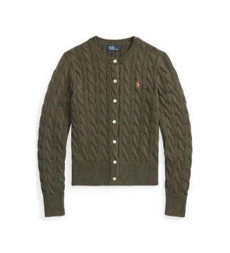 Polo Ralph Lauren Cardigan en coton à torsades vert