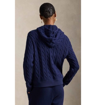 Polo Ralph Lauren Sweat à capuche en point torsadé marine