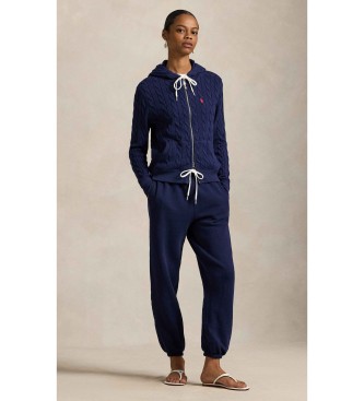 Polo Ralph Lauren Sweat à capuche en point torsadé marine