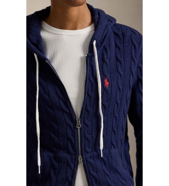 Polo Ralph Lauren Sweat à capuche en point torsadé marine